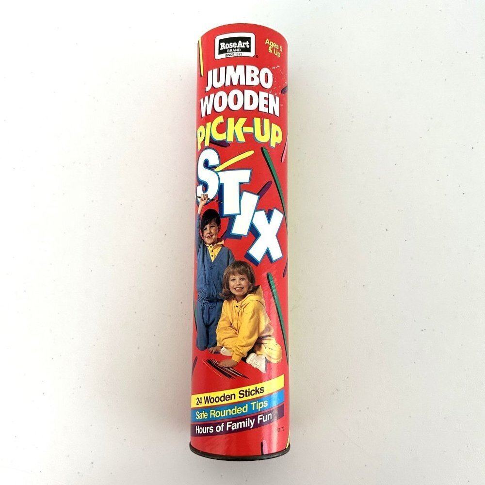 Rose Art Jumbo Wooden‎ Pick Up Stix Game 24 Sticks Vintage